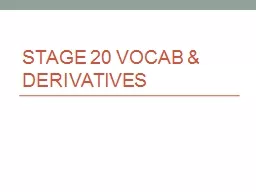 Stage 20 Vocab