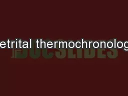 Detrital thermochronology