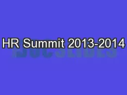 HR Summit 2013-2014