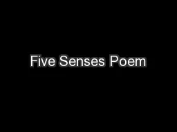 Five Senses Poem