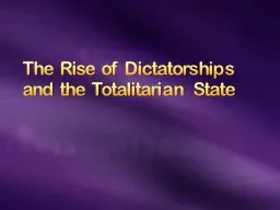 The Rise of Dictatorships