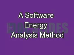 A Software Energy Analysis Method