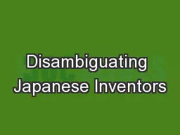Disambiguating Japanese Inventors