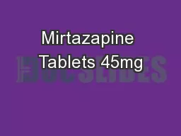Mirtazapine Tablets 45mg