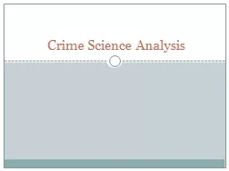 Crime Science Analysis