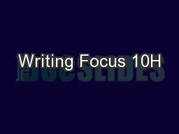 Writing Focus 10H