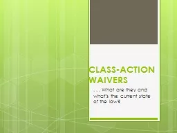 CLASS-ACTION WAIVERS