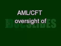 AML/CFT oversight of