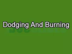 Dodging And Burning