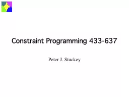 Constraint Programming 433-637