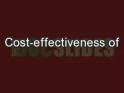 Cost-effectiveness of