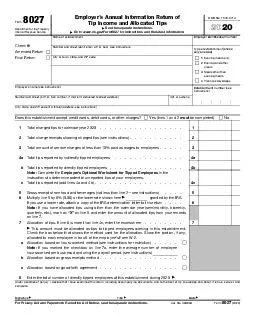 Form  Department of the Treasury Internal Revenue Service Employers Annual Information Return of Tip Income and Allocated Tips See the separate instructions