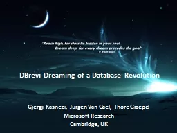 DBrev: Dreaming of a Database Revolution