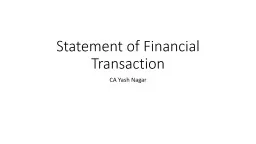 Statement of Financial Transaction