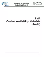 Content Availability Metadata Avails Ref TR META AVAIL