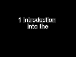 1 Introduction into the