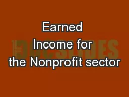 Earned Income for the Nonprofit sector