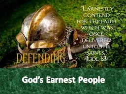 God’s Earnest People
