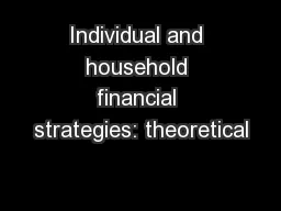 Individual and household financial strategies: theoretical