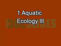 1 Aquatic Ecology III