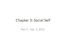 Chapter 3: Social Self