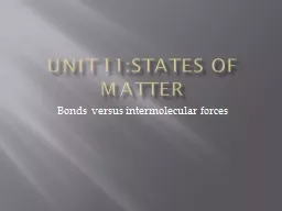 Unit 11:States of Matter