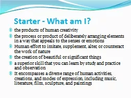 Starter - What am I?