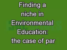Finding a niche in Environmental Education: the case of par
