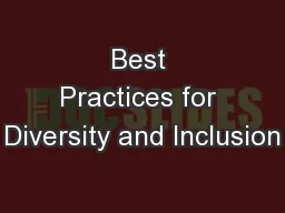 Best Practices for Diversity and Inclusion
