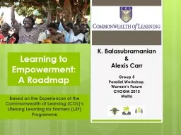 Based on the Experiences of the Commonwealth of Learning (C