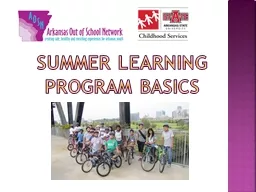 Summer Learning Program Basics