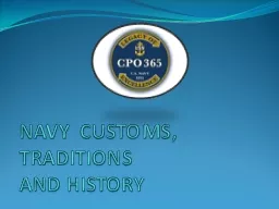 NAVY CUSTOMS, TRADITIONS AND HISTORY