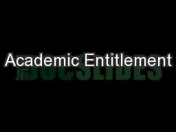 Academic Entitlement