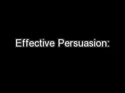 Effective Persuasion: