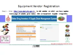 Equipment Vendor Registration