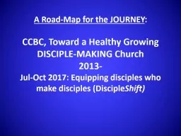 A Road-Map for the JOURNEY