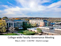 College-wide Faculty Governance Meeting