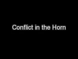 Conflict in the Horn