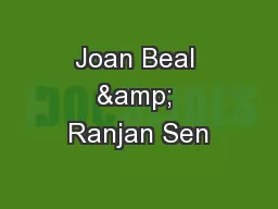 Joan Beal & Ranjan Sen