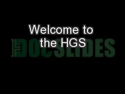 Welcome to the HGS