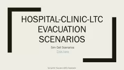 Hospital-Clinic-LtC Evacuation Scenarios