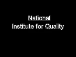  National Institute for Quality