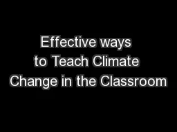 Effective ways to Teach Climate Change in the Classroom