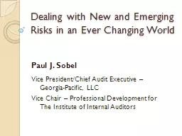 Dealing with New and Emerging Risks in an Ever Changing Wor