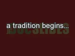 a tradition begins...