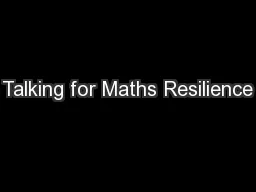 Talking for Maths Resilience