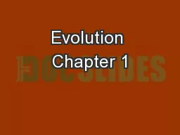 Evolution Chapter 1