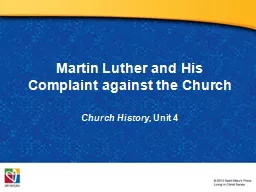 Martin Luther and His Complaint against the Church