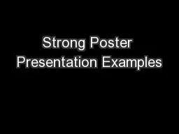 Strong Poster Presentation Examples