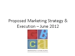 Proposed Marketing Strategy & Execution – June 2012